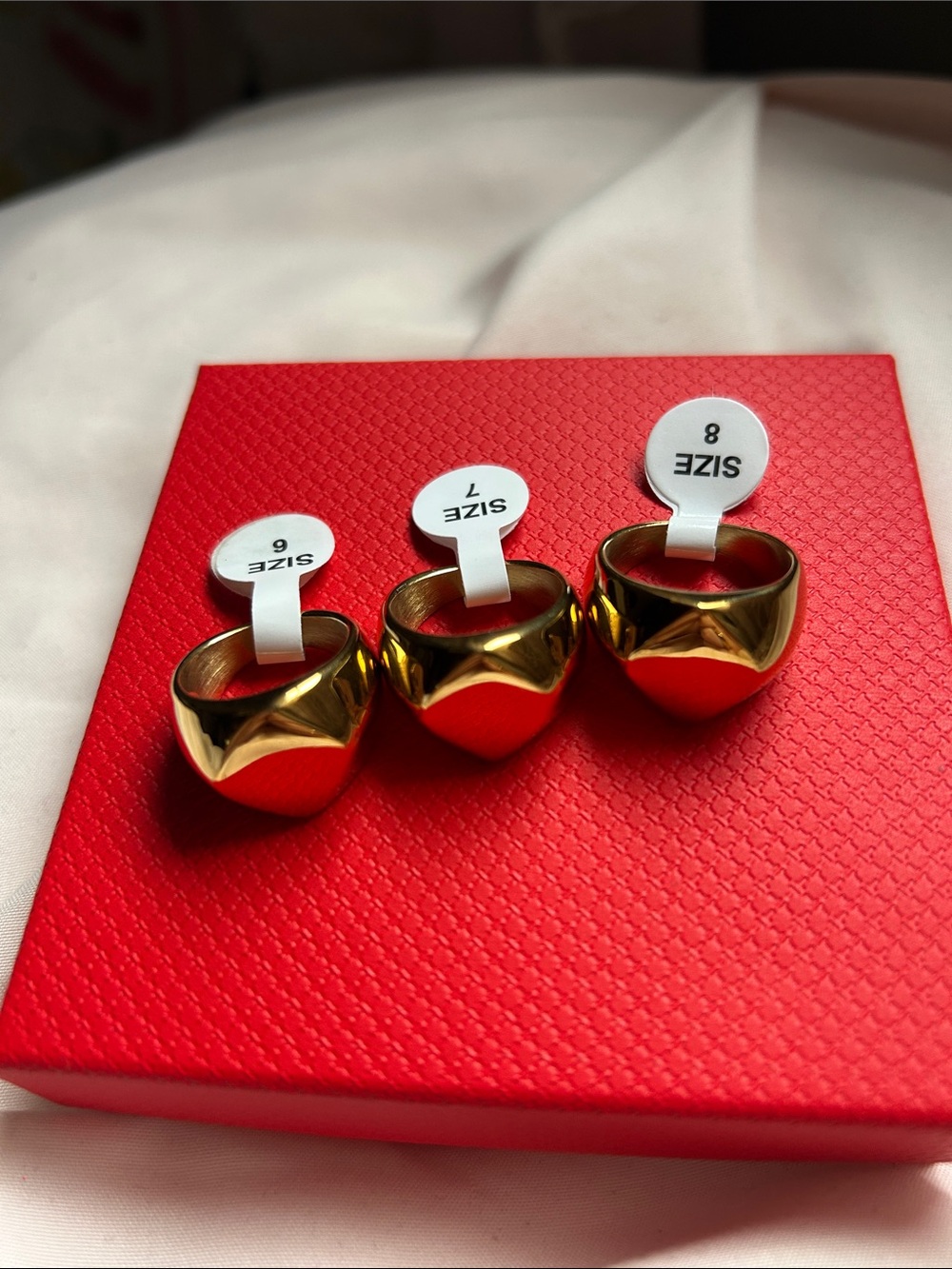 NWT Unisex Gold-Tone Chunky Dome Ring - Sizes 6, 7, 8